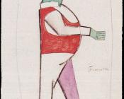 卡兹米尔 马列维奇 : Costume design for the opera, Victory over the Sun